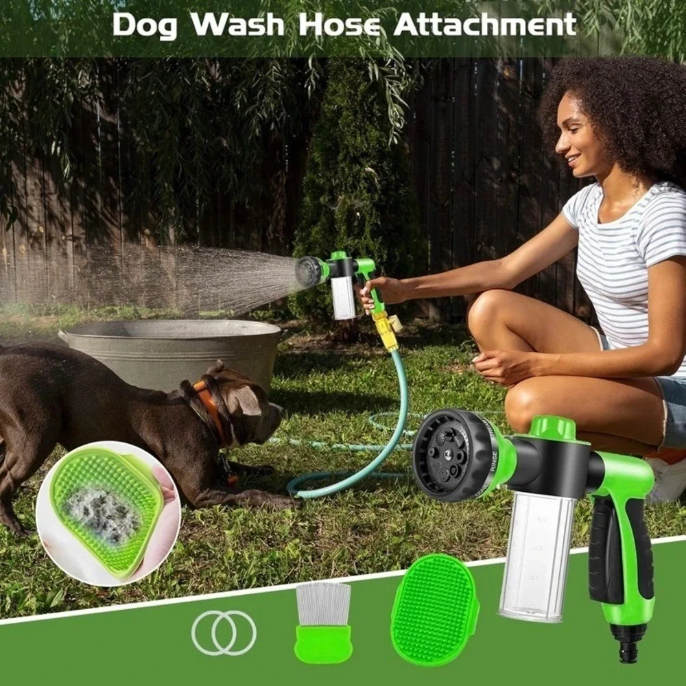 8 in 1 Multifunctional Foam Soap Sprayer Garden Hose Nozzle Car Pet Wash Open Bx